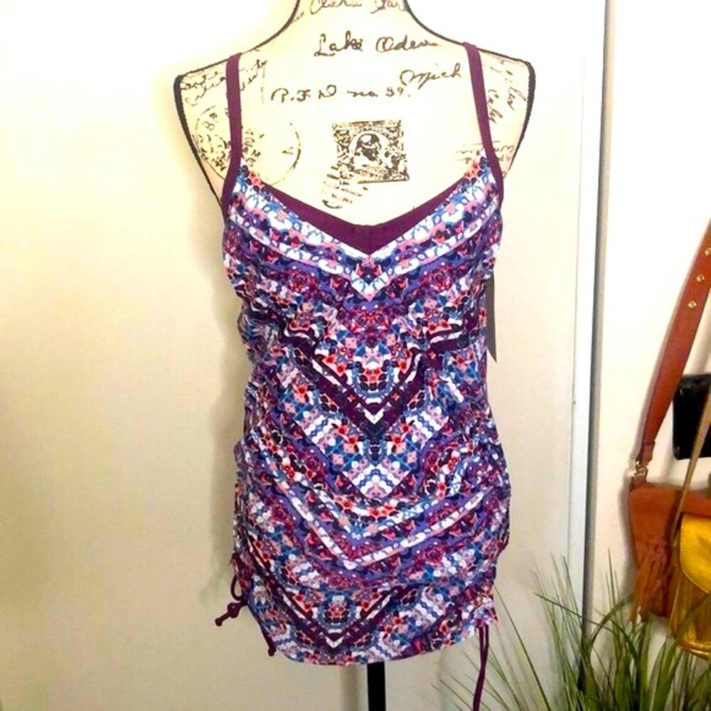 NWT! Athleta Marrakesh Side Scrunch Tankini Size 32 B/C - Picture 2 of 10